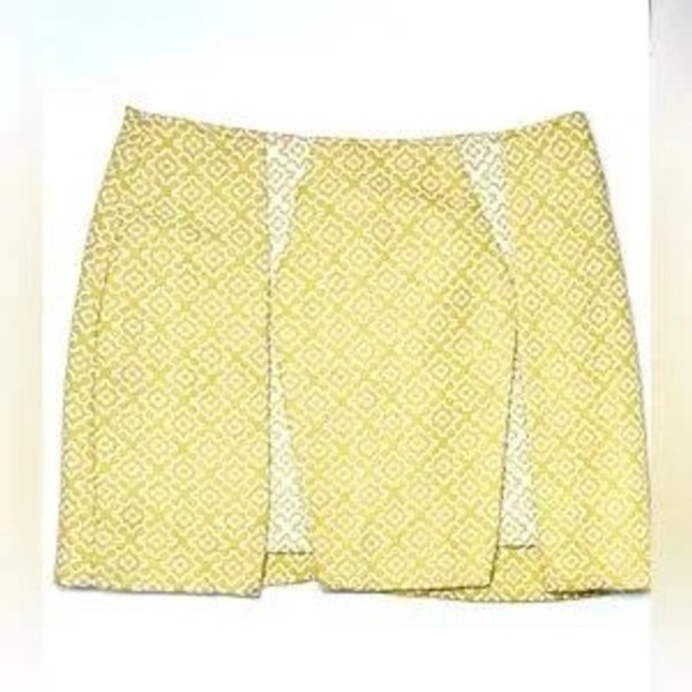 Coincidence & Chance SKIRT Yellow Geometric‎ Pattern Pleated Mini Skirt Size 4